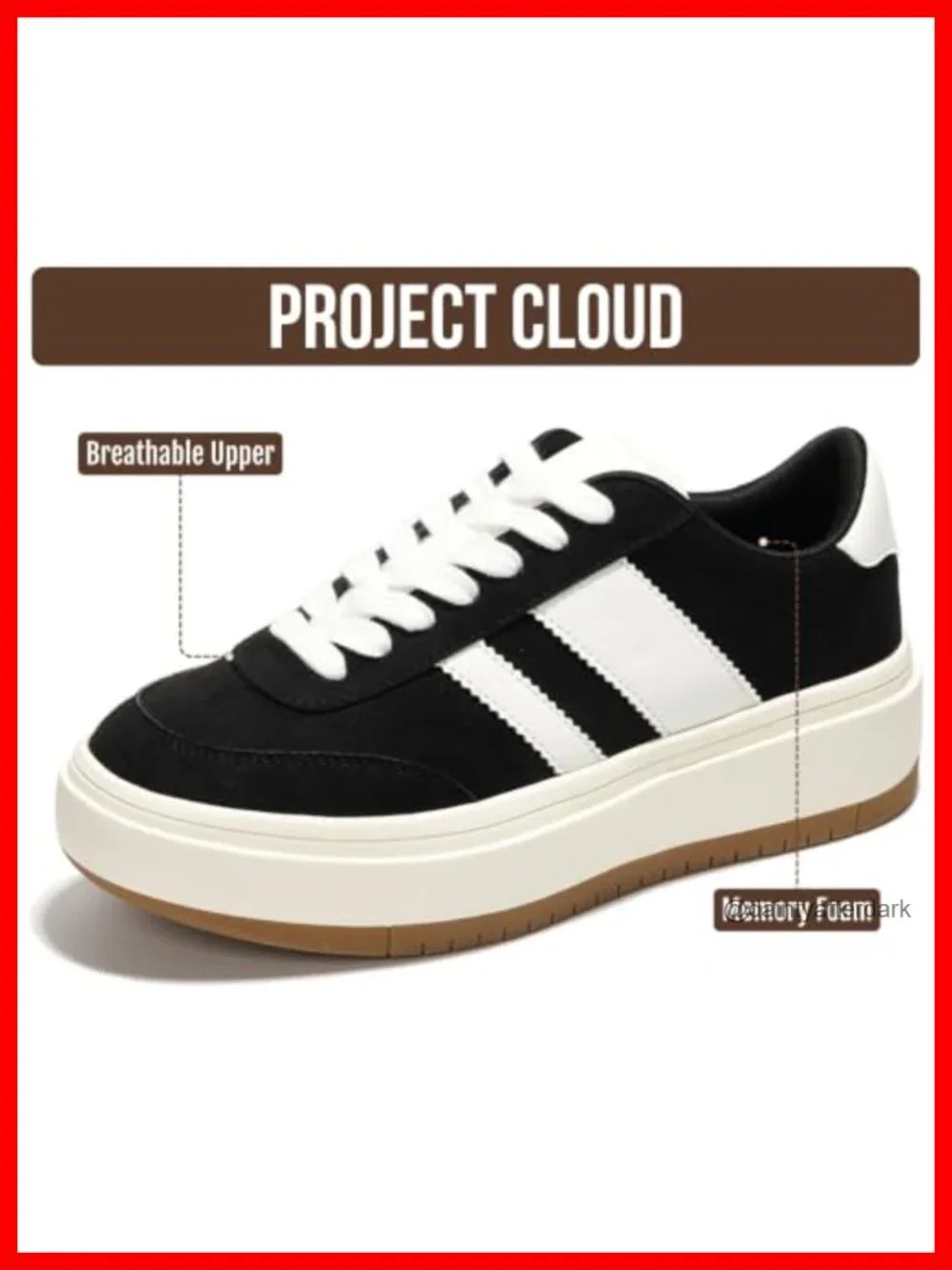 Women's Platform Fashion Sneakers with Cushioned Insole and Slip Resistant Sole